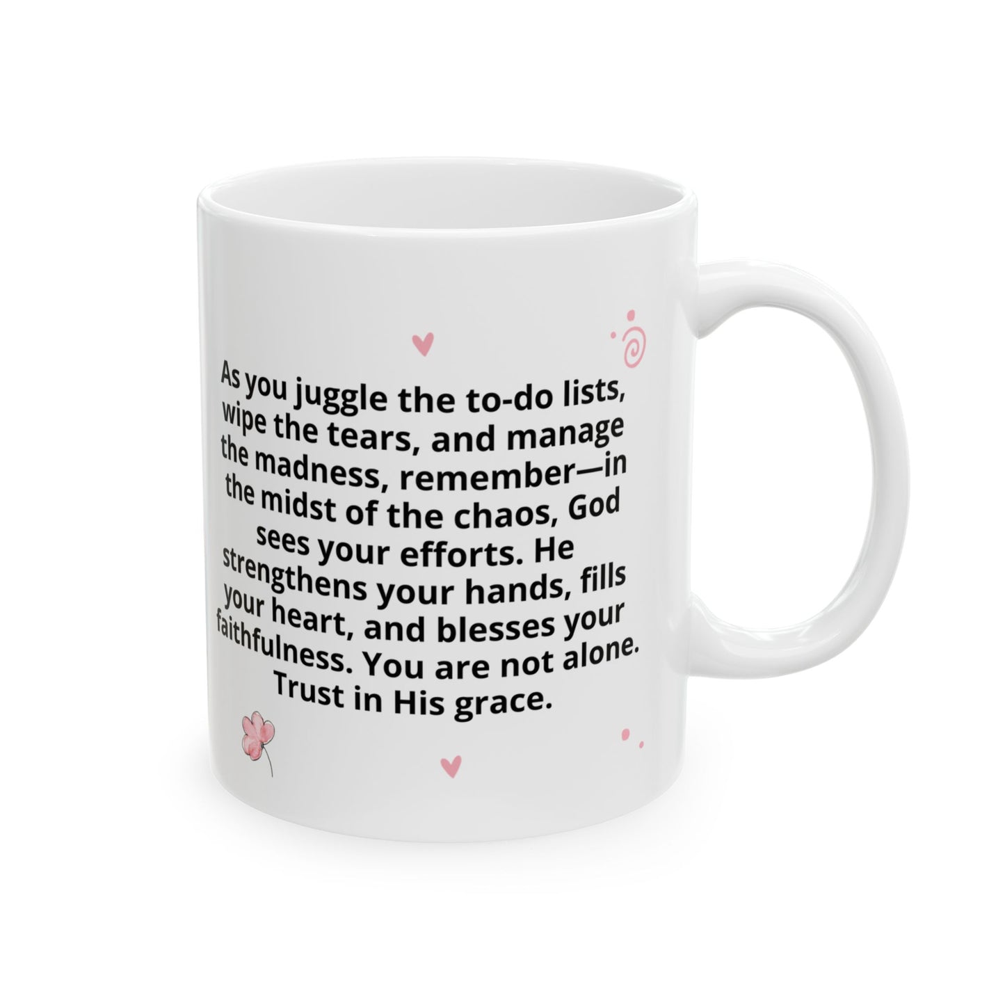 Chaos Coordinator Mug, Mom Ceramic Coffee Mug, Mommy Christian Mug, Mama Faith Mug, Inspirational Bible Verse Gift for Mother’s Day from Daughter, Son, Husband, Personalized Decorative Ceramic Mug. White Mug.