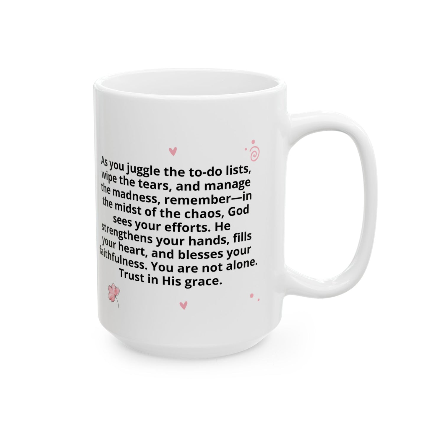 Chaos Coordinator Mug, Mom Ceramic Coffee Mug, Mommy Christian Mug, Mama Faith Mug, Inspirational Bible Verse Gift for Mother’s Day from Daughter, Son, Husband, Personalized Decorative Ceramic Mug. White Mug.