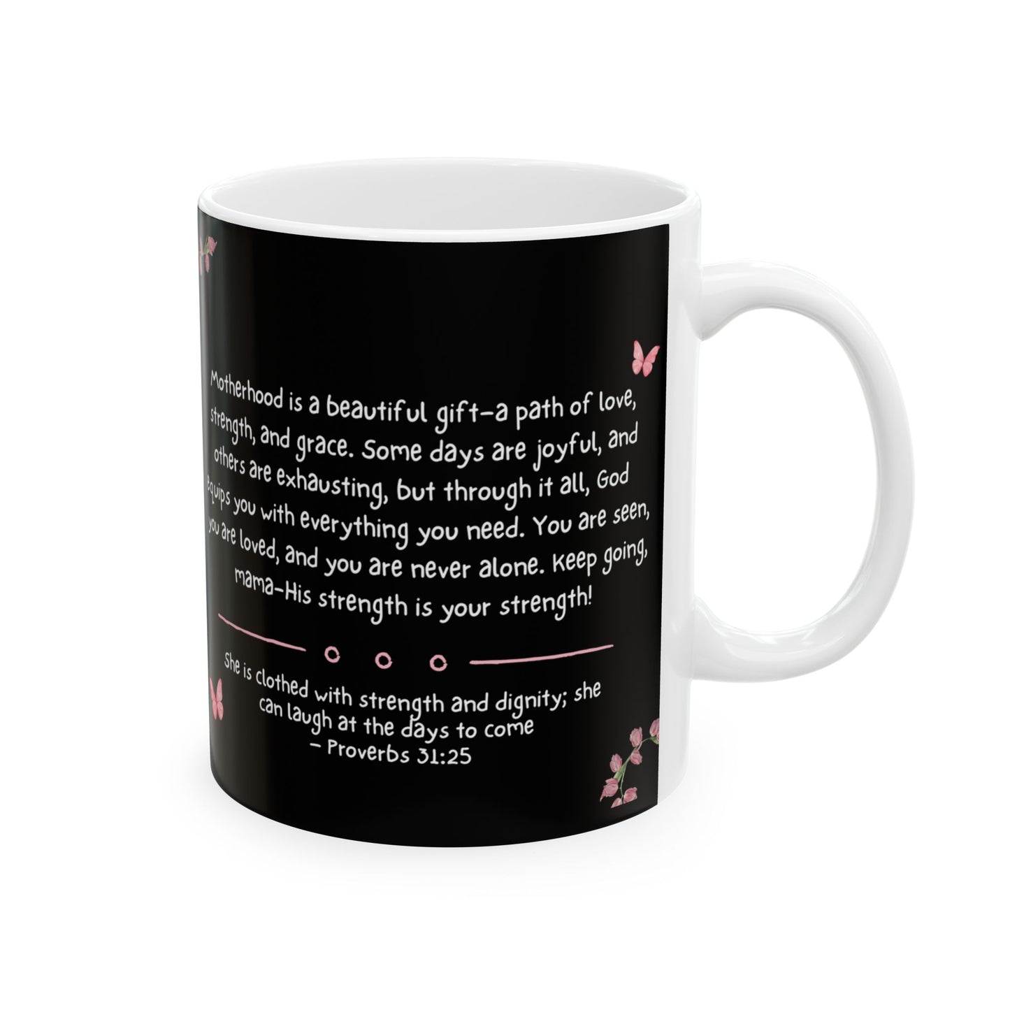 Motherhood, fueled by Jesus, Sustained by Coffee, Mom Ceramic Coffee Mug, Mommy Christian Mug, Mama Faith Mug, Inspirational Bible Verse Gift for Mother’s Day from Daughter, Son, Husband, Personalized Decorative Ceramic Mug